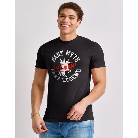 Hanes Men's All Man Graphic Tee Man/Black S