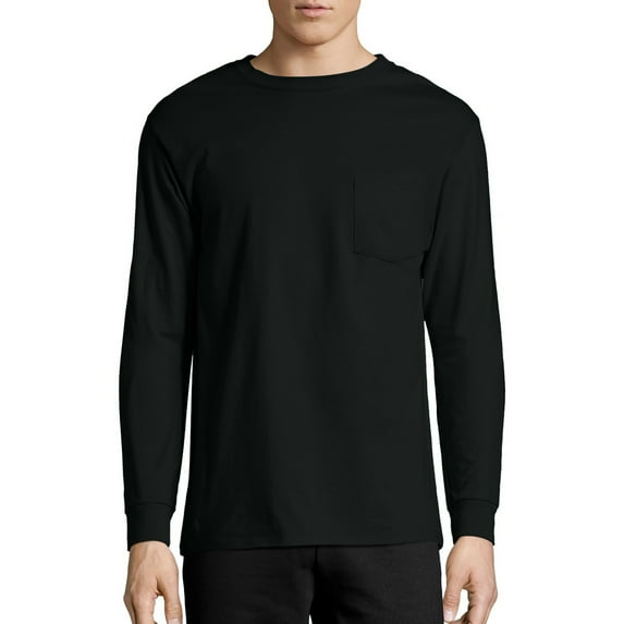 Hanes Men's Authentic Long Sleeve Pocket Tee