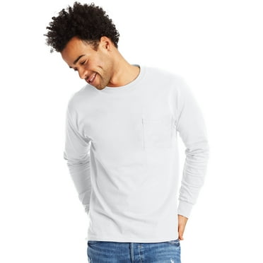 Hanes Men's Authentic Long Sleeve Pocket Tee