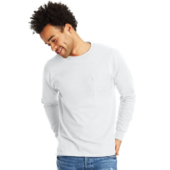 Hanes Men's Authentic Long Sleeve Pocket Tee