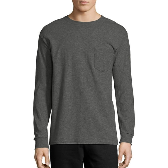Hanes Men's Authentic Long Sleeve Pocket Tee