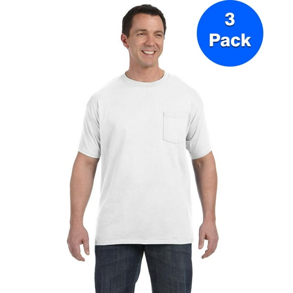 Hanes Men's Authentic Pocket Short-Sleeve T-Shirt - H5590 (3 PACK)