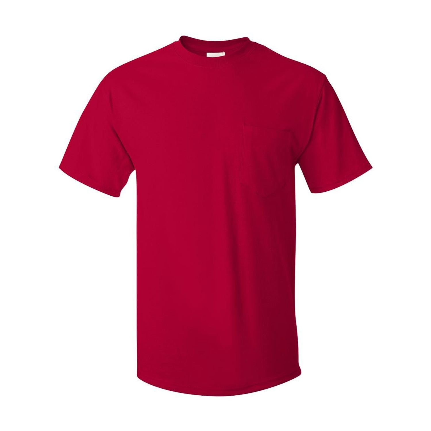 Hanes Men's Authentic Pocket T-Shirt Deep Red 2XL