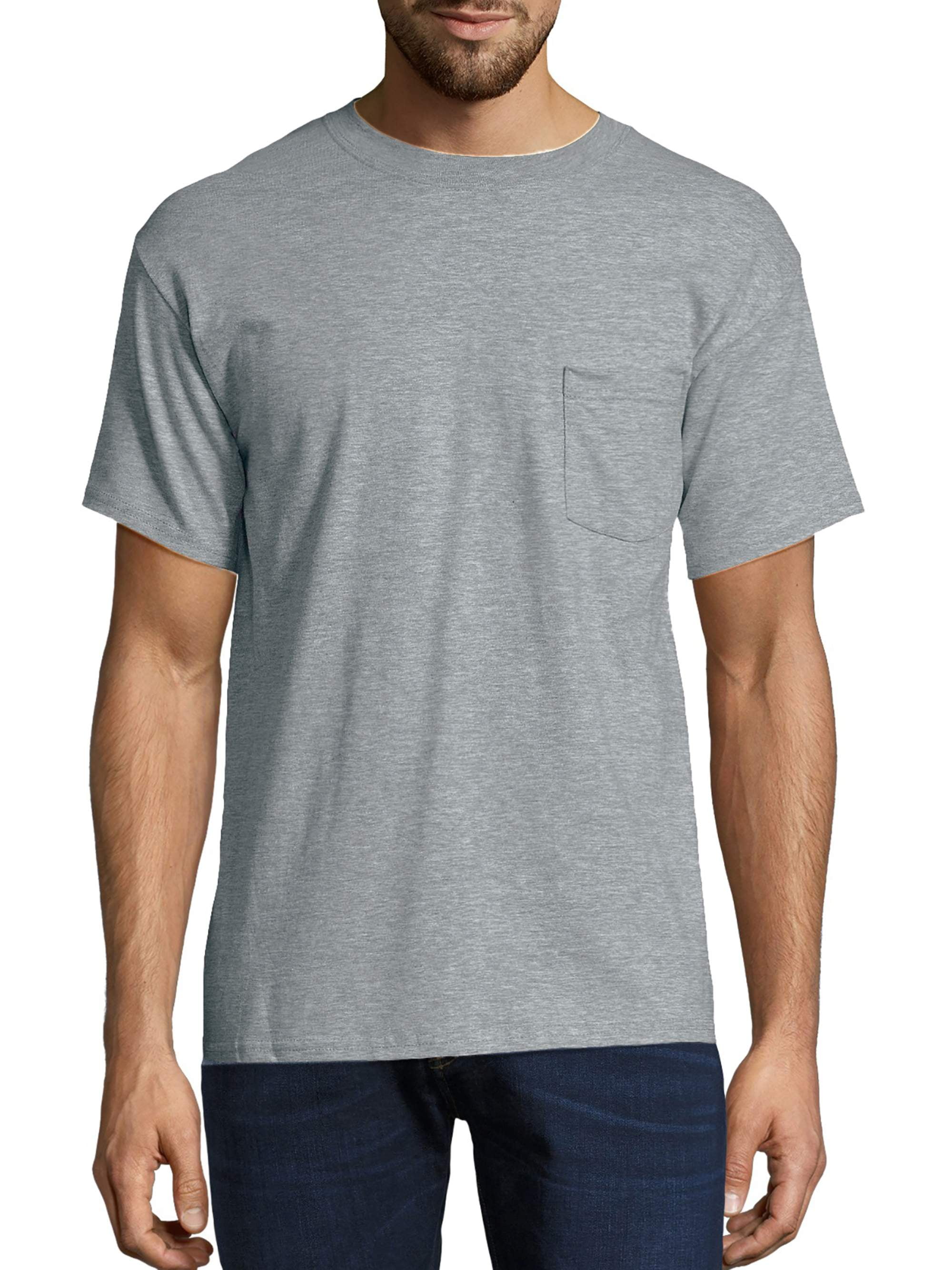 Hanes Men's Authentic Short Sleeve Pocket Tee, up to Size 3XL - Walmart.com