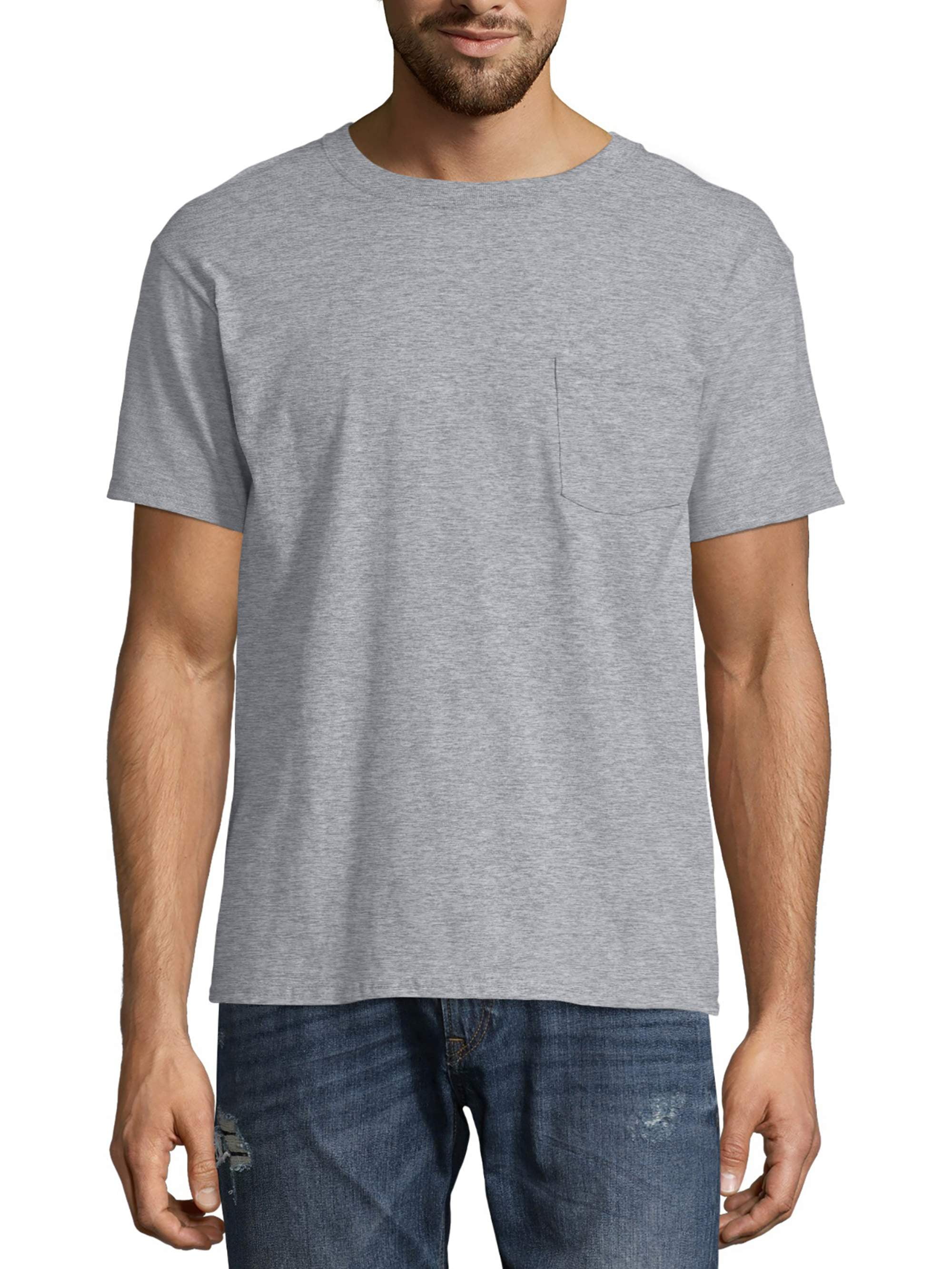 Hanes Tagless Pocket T-Shirt Ash / L