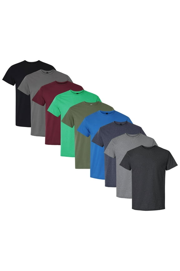 Men's Authentic Short Sleeve T-Shirt, Assorted Crewneck T-Shirt 100% Cotton Jersey Bulk Tee Shirt, Mix Tees (Dark Color 9 Pack, M)
