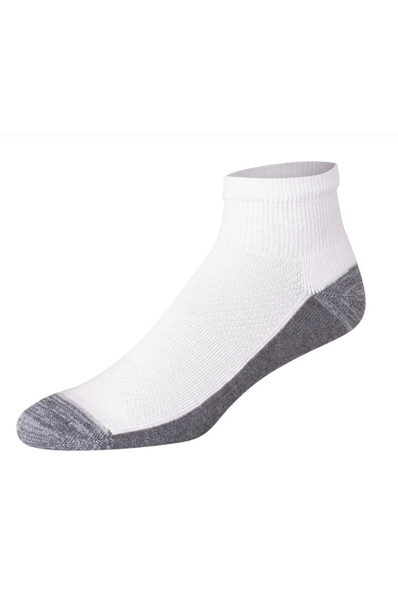 Men's 'BIG-TALL' 6-Pack X-Temp Active Cool Ankle Socks (White, Shoe: 12-14 / Sock: 13-15) Fresh IQ Advanced Odor Protection Technology, Extra-Thick Active Cooling, Reinforced Heel-Toe AC12P