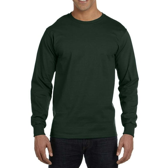 Hanes Men's Beefy Crew Neck Long Sleeve Pullover T-Shirt