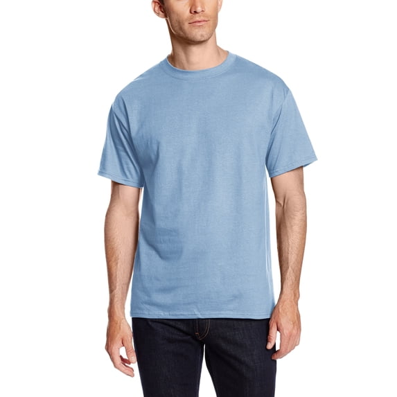 Hanes Men`s Beefy-T Adult Short-Sleeve T-Shirt (Pack of 2) 2 Light Blue