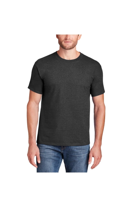 Men’s Beefy-T Heavyweight Cotton Crew Neck T-Shirt Short Sleeve Charcoal Heather, 1-Pack S-3XL