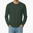thumbnail image 1 of Hanes Men's Beefy-T Long Sleeve T-Shirt, Comfortable Crew Neck Classic Fit Tee, Deep Forest, 3XL, 1 of 5