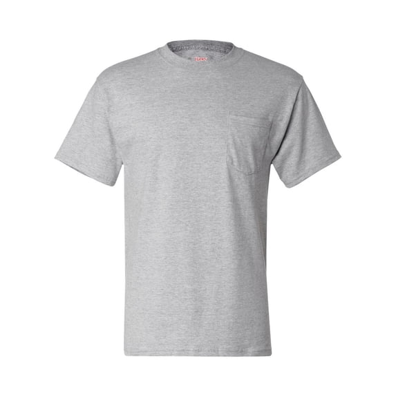 Hanes Men`s Beefy-T Pocket T-Shirt,5190,S,Light Steel (Pack of 2) 2 Light Steel