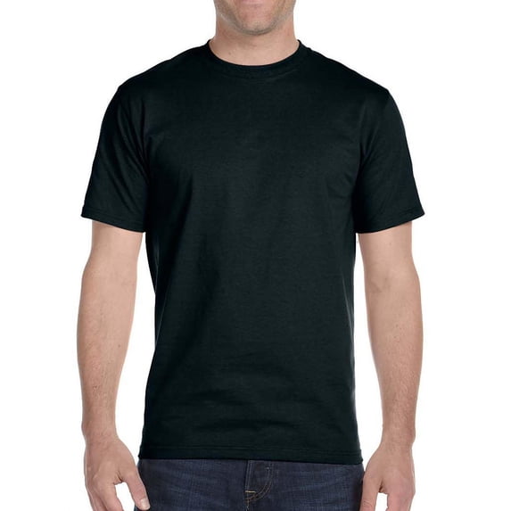 Hanes Men's Beefy-T Short Sleeve T-Shirts, Black, Medium