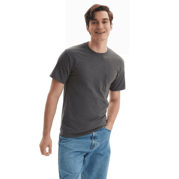 Hanes Men's Premium Beefy-T Short Sleeve T-Shirt With Pocket, Up to Size 3XL