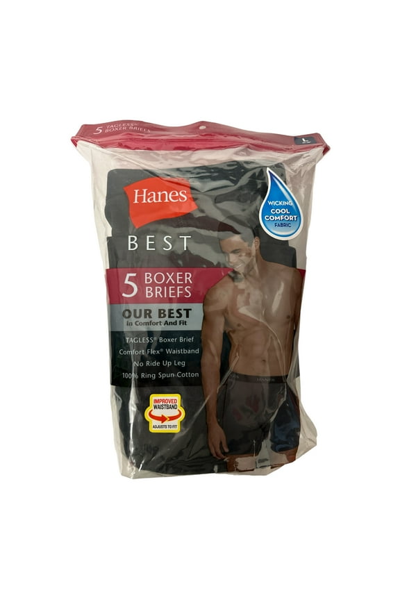 Men's 5-Pack Best Comfort & Fit Tagless Flex Waistband No Ride-Up Leg Boxer Briefs