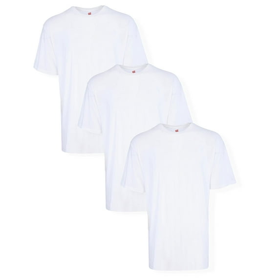 Hanes Men's Big Crew Undershirt Tall 3-Pack, White, 3XLT