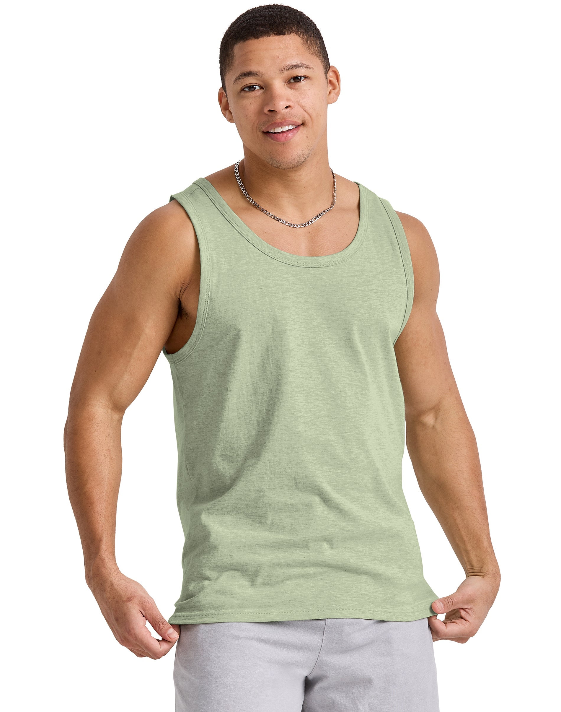 Hanes Men's Tank Top Sleeveless Shirt Tri-Blend Originals Lightweight ...