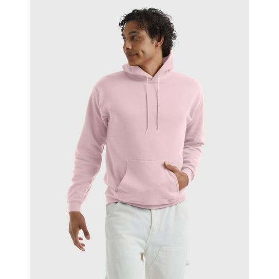 Men's Hanes® EcoSmart Fleece Pullover Hoodie Color: Pale Pink Size: L