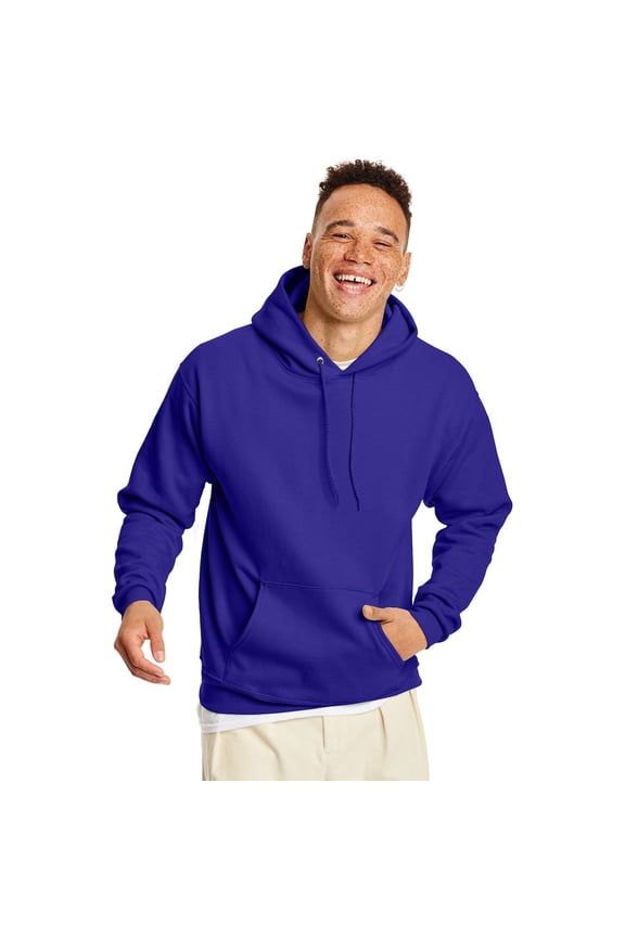 Men's Hanes® EcoSmart Fleece Pullover Hoodie Color: Purple Size: XL