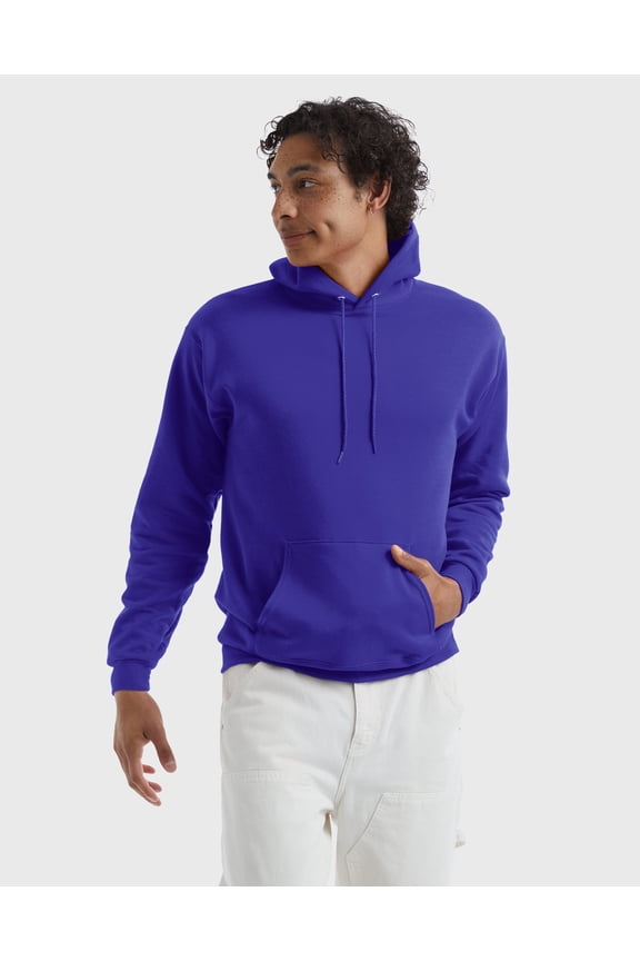Men's Hanes® EcoSmart Fleece Pullover Hoodie Color: Purple Size: XL