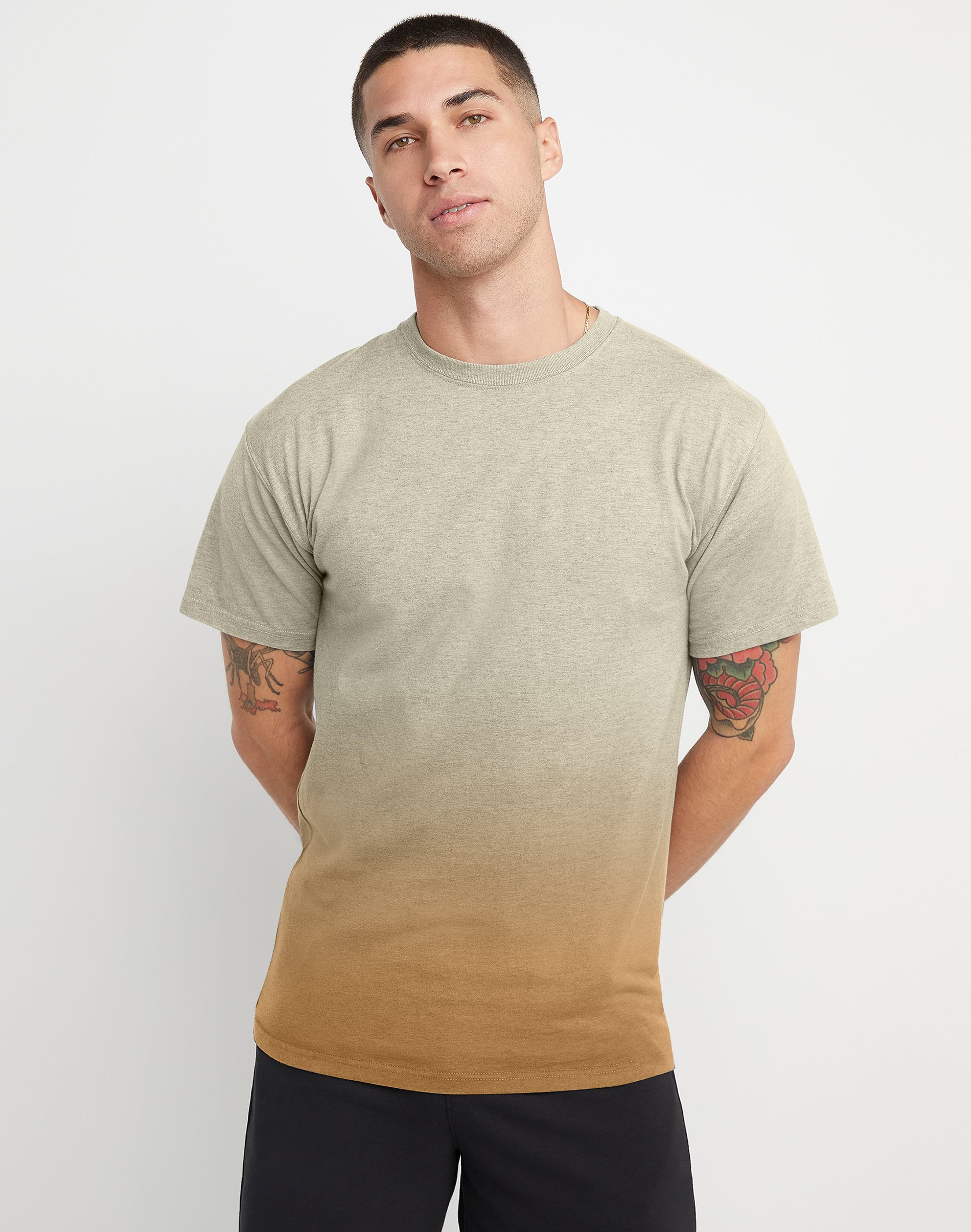 Hanes Men's & Big Men's Garment Dyed Dip Dye Ombre Tee Shirt