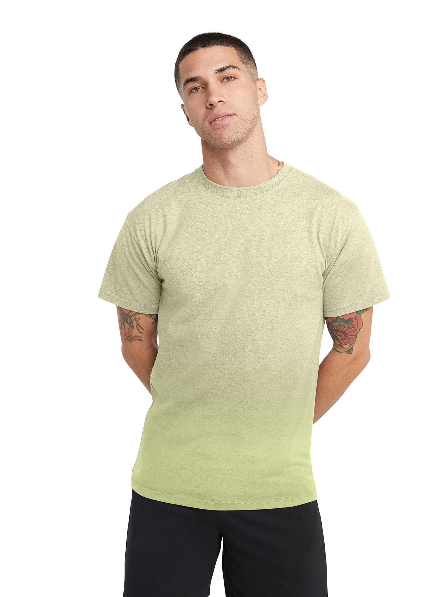 Hanes Men's & Big Men's Garment Dyed Dip Dye Ombre Tee Shirt, Sizes XS-3XL