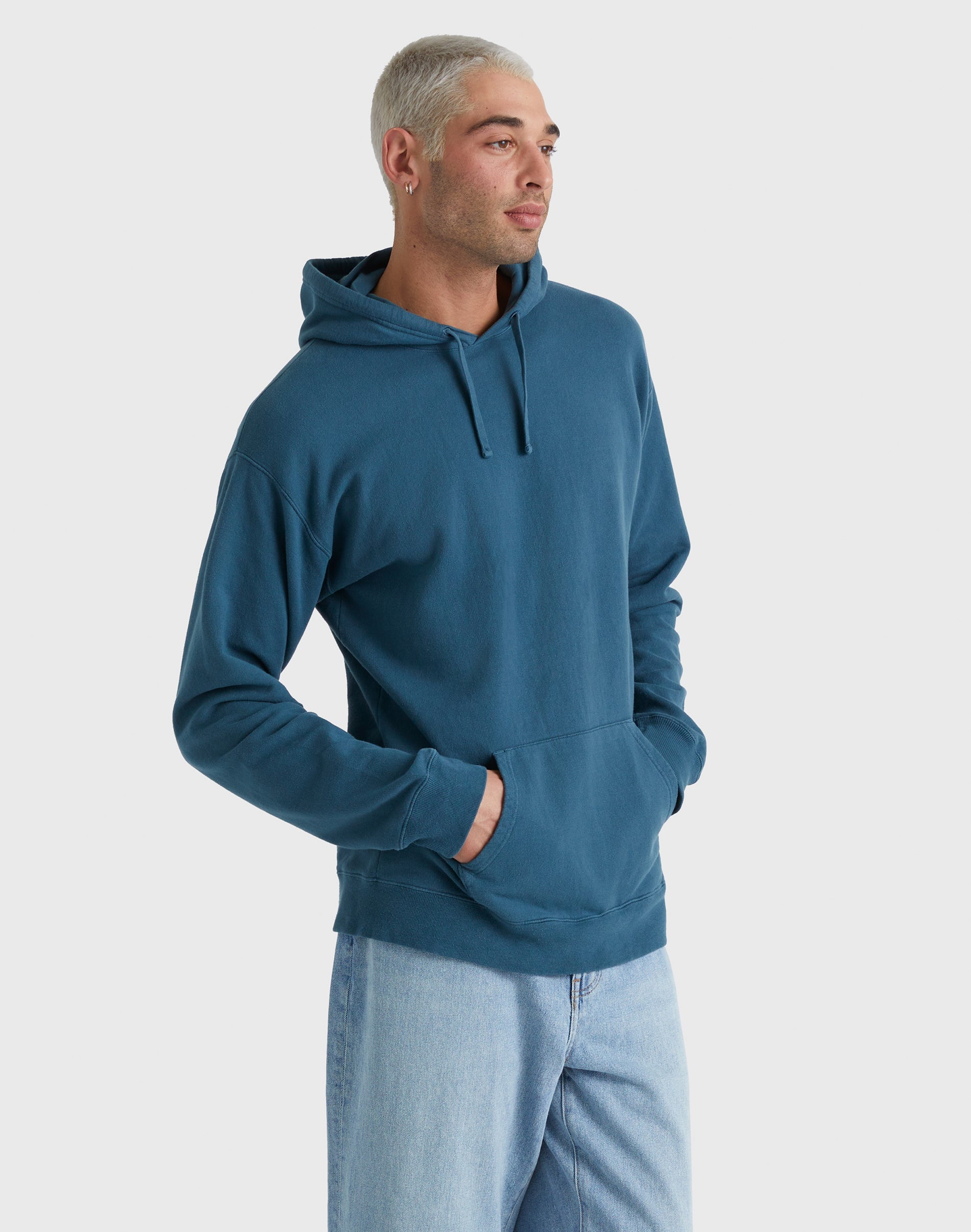 Hanes Men's Garment Dyed Fleece Hoodie Metallic Teal L - Walmart