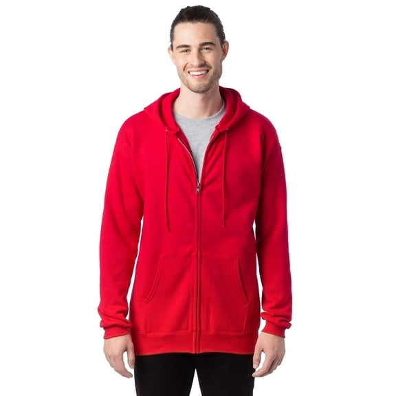 Hanes Ultimate Men's Full-Zip Heavyweight Fleece Hoodie Deep Red M