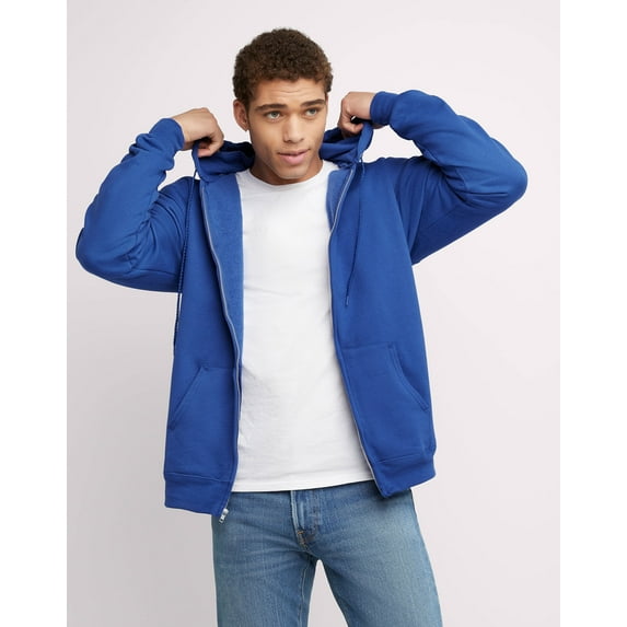 Hanes Ultimate Men's Full-Zip Heavyweight Fleece Hoodie Deep Royal XL