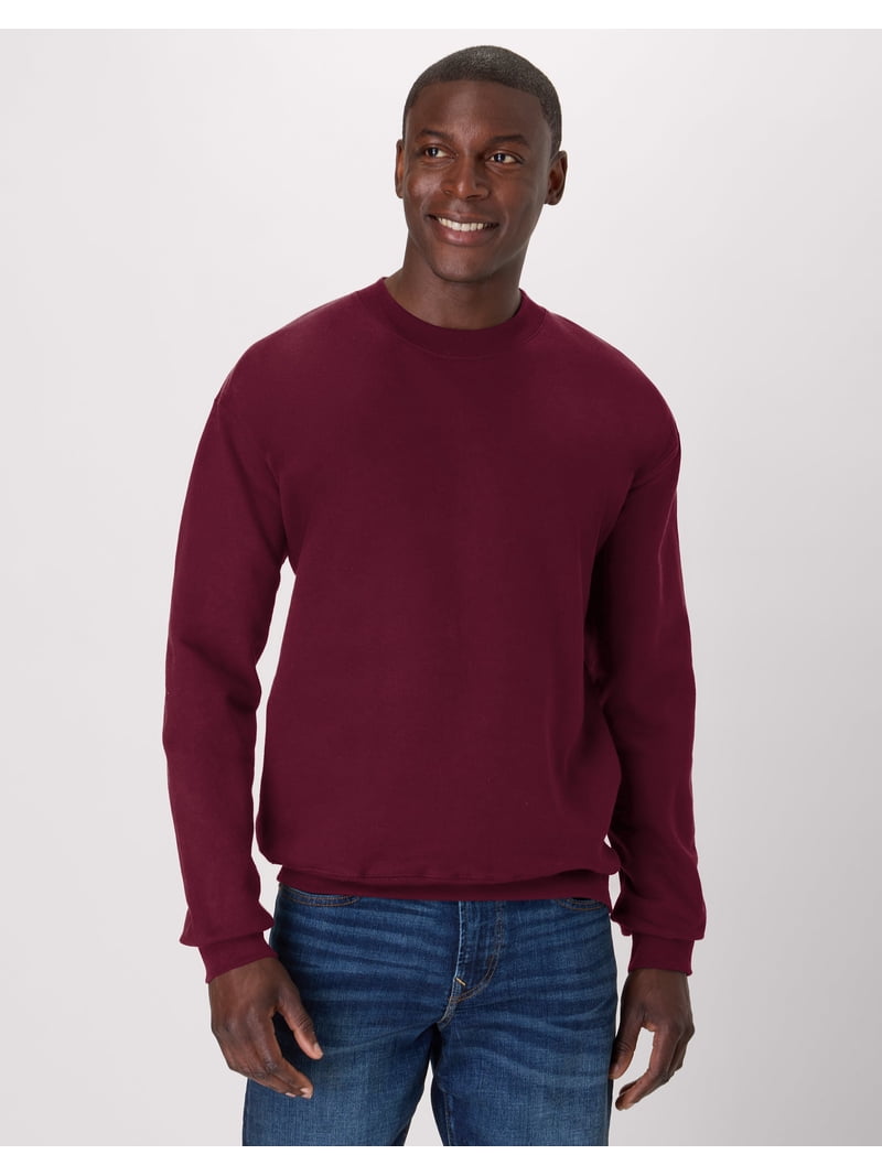 Hanes, Men's Heavyweight Fleece Crewneck Sweatshirt, M, Maroon