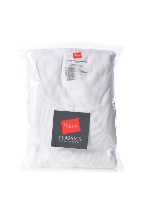 Men's Big & Tall White Tank Undershirts (Pack of 3)