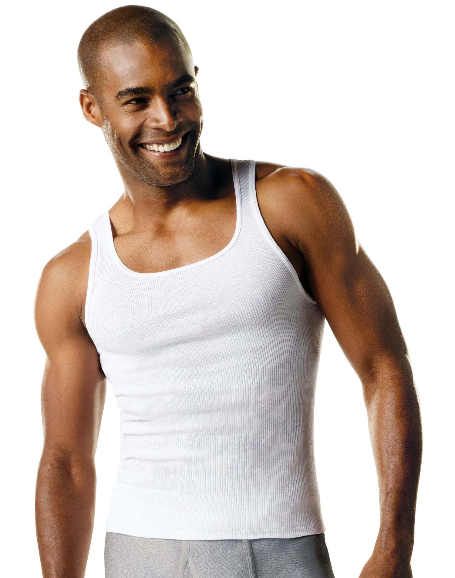Hanes Men s Big Tall White Tank Undershirts Pack of 3