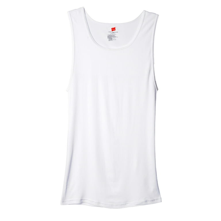 Hanes Men s Big Tall White Tank Undershirts Pack of 3
