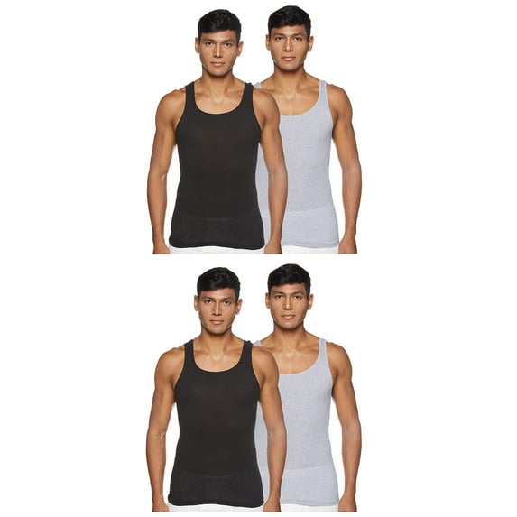 Hanes Men's Big and Tall ComfortSoft Moisture Wicking Tagless Tank Undershirts-Multipacks, Assorted 4-Pack, 2X Large
