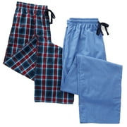 Hanes Men's Big and Tall Woven Pants - 2 Pack Plaid and Solid 41596-XXXX-LargeTall (Blue/Red Plaid)