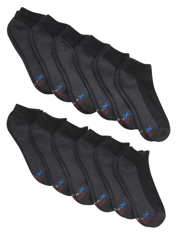 Men's Big and Tall X-Temp Cushioned with Arch & Vent Low Cut Socks, 12 Pack