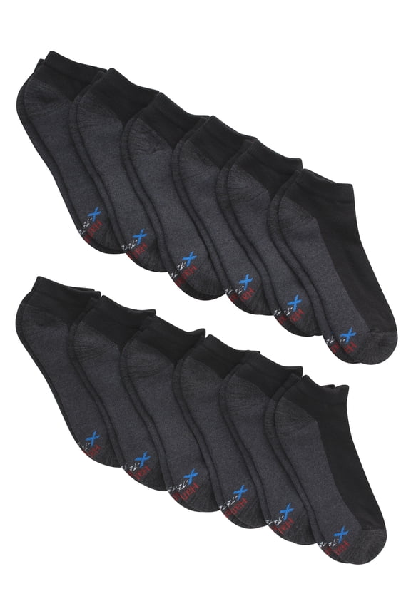 Men's Big and Tall X-Temp Cushioned with Arch & Vent Low Cut Socks, 12 Pack