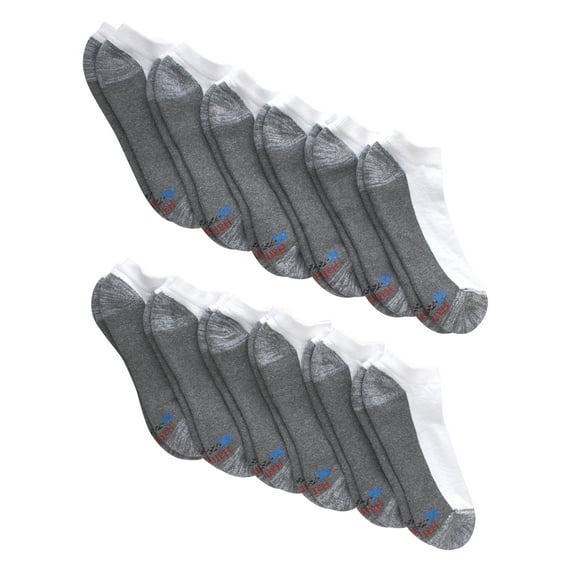 Hanes Men's Big and Tall X-Temp Cushioned with Arch & Vent No Show Socks, 12 Pack