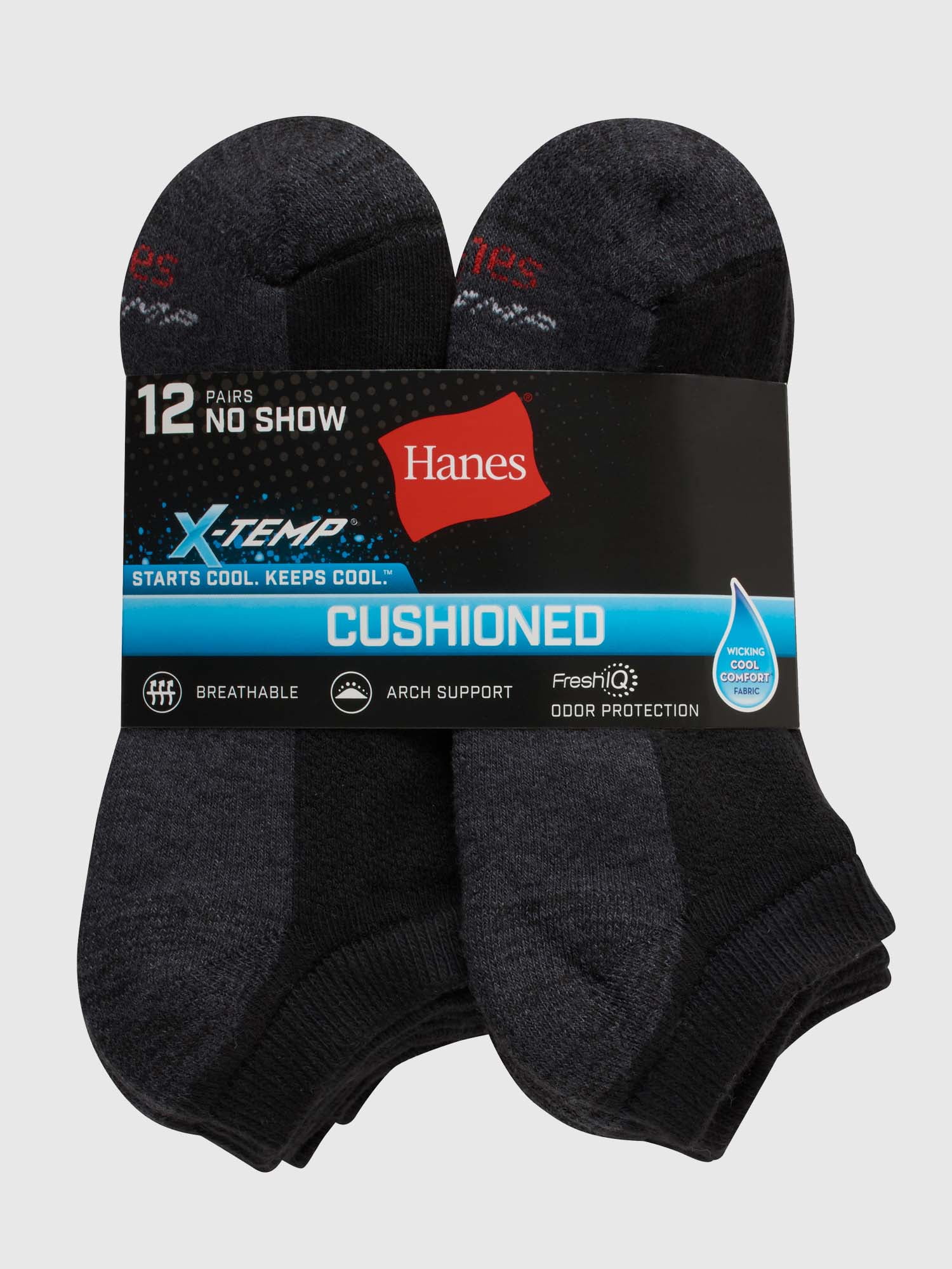 Hanes Men's Cushion No Show Socks, Size 6-12, 6 pairs - The Fresh