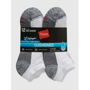 Hanes Men's Big and Tall X-Temp Cushioned with Arch & Vent No Show Socks, 12 Pack