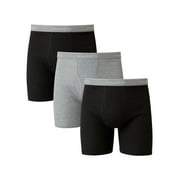 ملخصات Hanes Mens Black / Grey Boxer ، 3 Pack