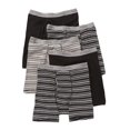 thumbnail image 1 of Men's Hanes 76925S Premium Cotton Solid-Stripe Boxer Briefs - 5 Pack (Assorted L), 1 of 6