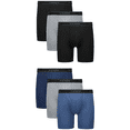 thumbnail image 1 of Hanes Men’s Boxer Brief Underwear Pack, Cotton Stretch, Assorted, 6-Pack, 1 of 10