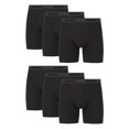 thumbnail image 1 of Hanes Men’s Boxer Brief Underwear Pack, Cotton Stretch, Black, 6-Pack, 1 of 9
