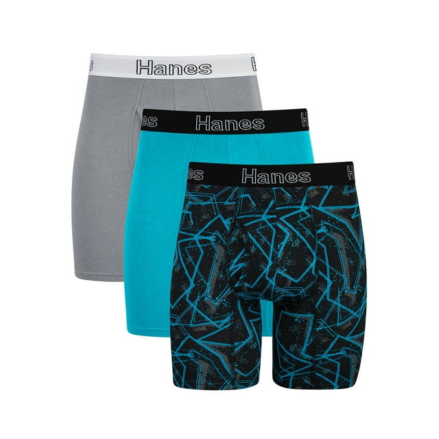 Hanes Men's Boxer Briefs Pack, Moisture-Wicking Cotton Blend Underwear ...