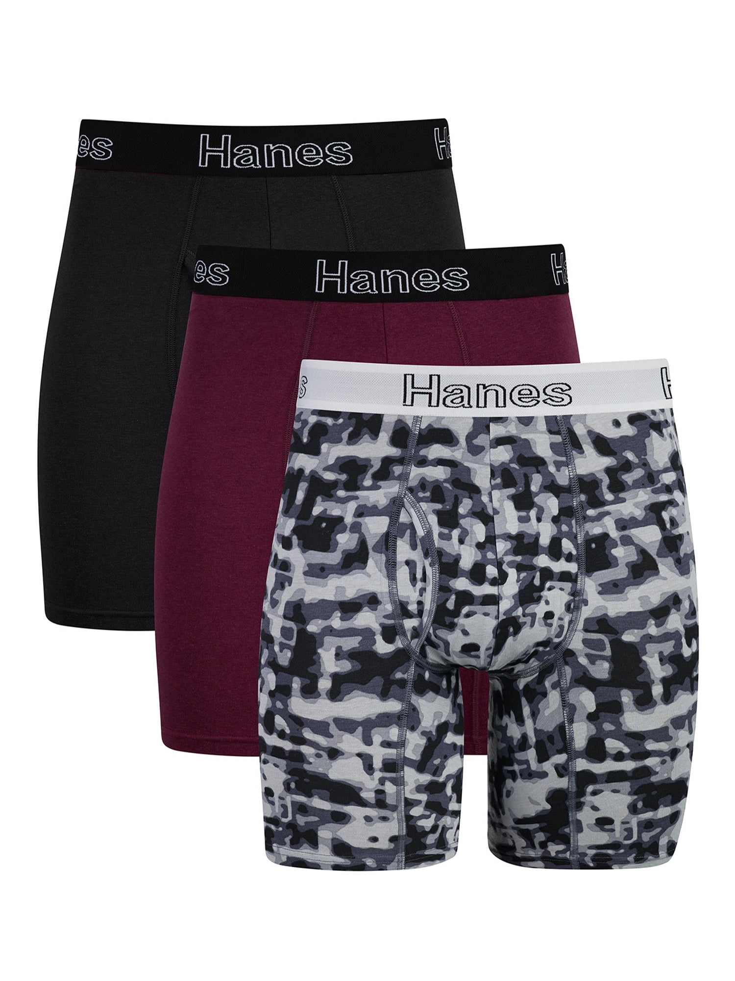 Hanes Men's Boxer Briefs Pack, Moisture-Wicking Cotton Blend Underwear ...