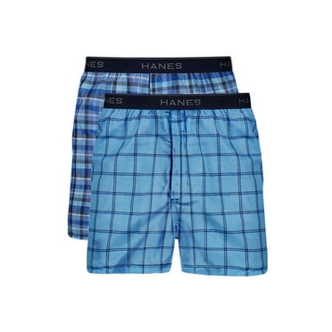 Hanes Men's Boxer Underwear, Exposed Waistband, Moisture-Wicking Boxers, 2-Pack