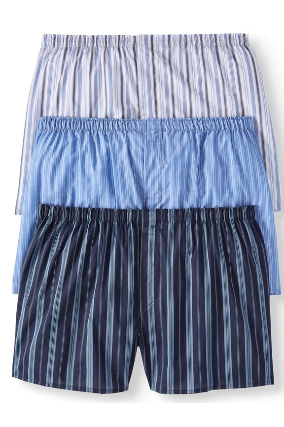 Men's Breathable Cotton Woven Boxer, (3 Pack)
