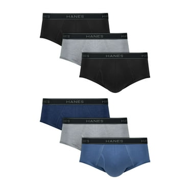 Hanes Men’s Brief Underwear Pack, Cotton Stretch, Assorted, 6-Pack