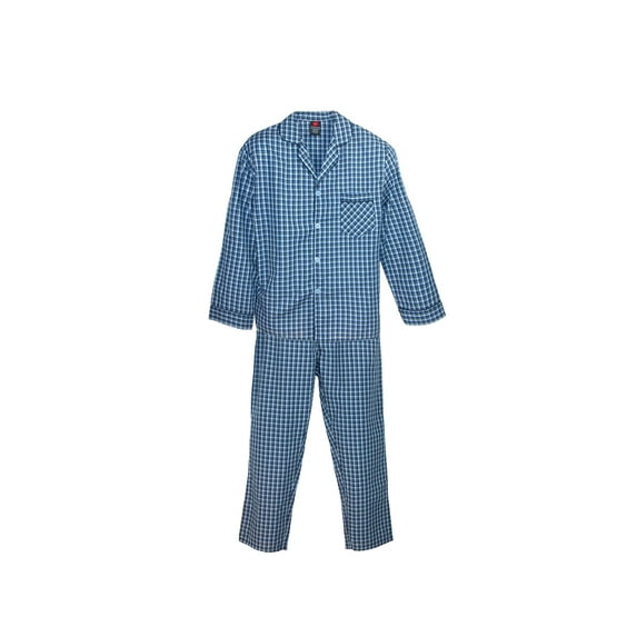 Hanes Men's Broadcloth Long Sleeve Pajama Set